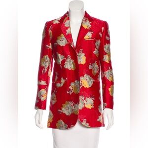Brock Collection Jen Jacquard Floral Red Women's Blazer